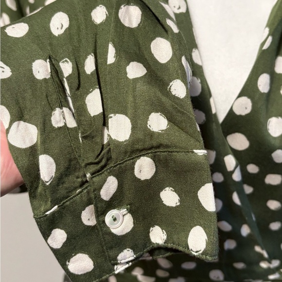 Velvet by Graham & Spencer Tie Front Wrap Polka Dot Long Sleeve Dress - Picture 6 of 14